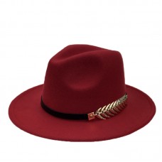 Mujer&apos;s Red Fedora Hat Unisex Vintage Autumn Classic Wide Brim Felt Fedora   eb-34303709